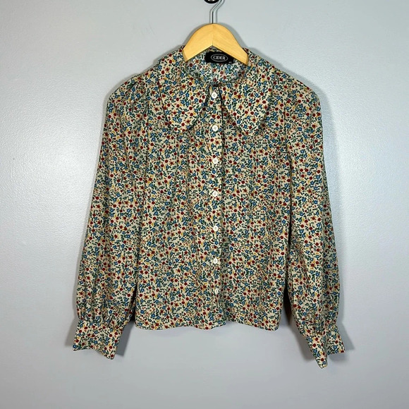 Cider Floral Button Down Blouse Size XS - Picture 5 of 9